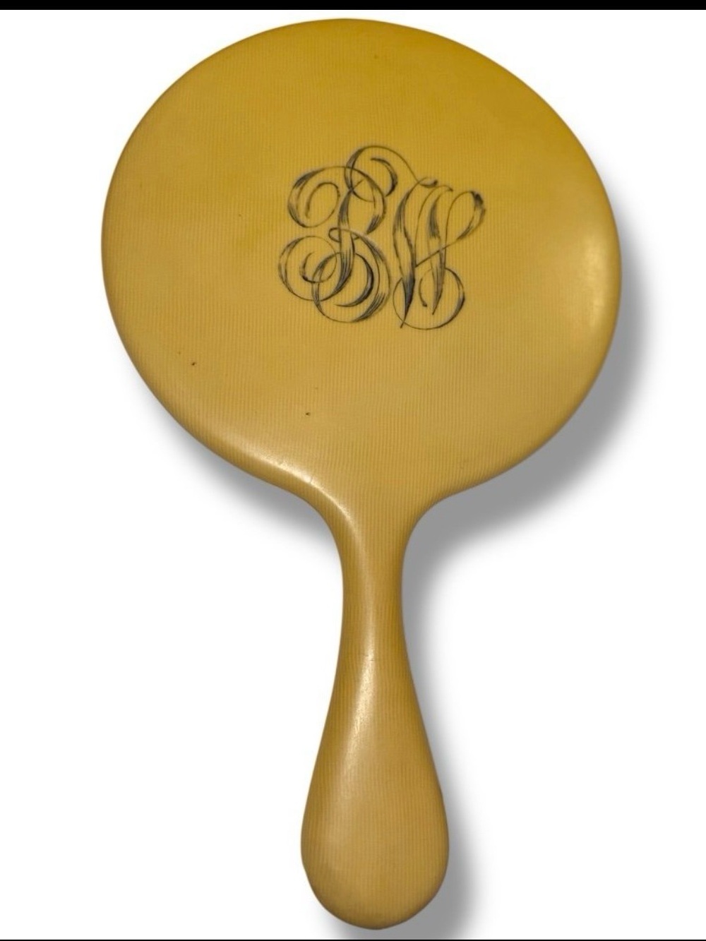 Vintage 1916 DuBarry Pyralin Celluloid Hand Mirror Monogrammed